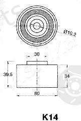  ASHIKA part 45-0K-014 (450K014) Tensioner, timing belt