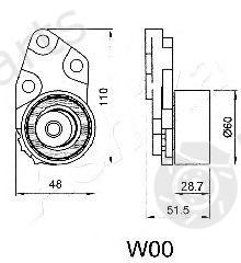  ASHIKA part 45-0W-000 (450W000) Tensioner, timing belt