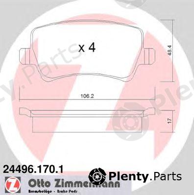  ZIMMERMANN part 24496.170.1 (244961701) Brake Pad Set, disc brake