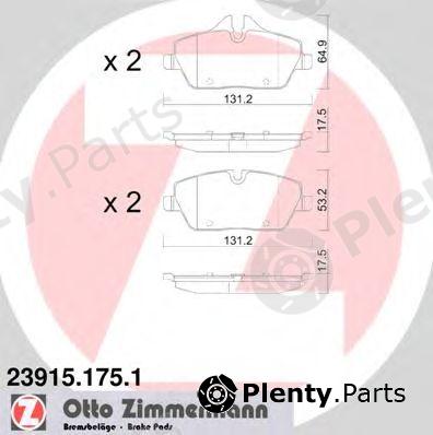  ZIMMERMANN part 23915.175.1 (239151751) Brake Pad Set, disc brake