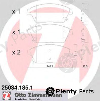  ZIMMERMANN part 25034.185.1 (250341851) Brake Pad Set, disc brake