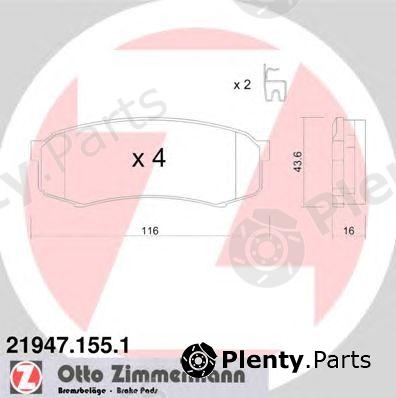  ZIMMERMANN part 21947.155.1 (219471551) Brake Pad Set, disc brake