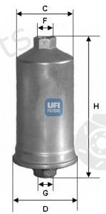  UFI part 31.504.00 (3150400) Fuel filter