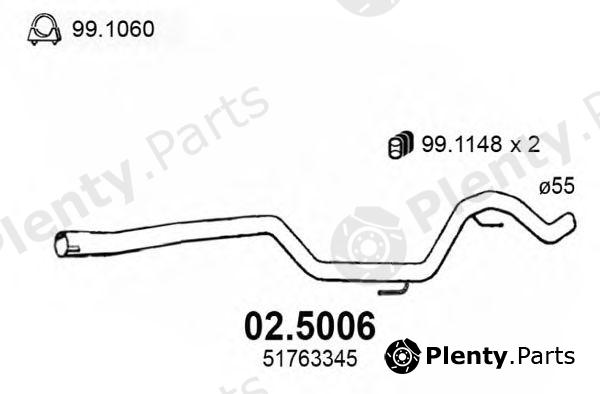  ASSO part 02.5006 (025006) Exhaust Pipe