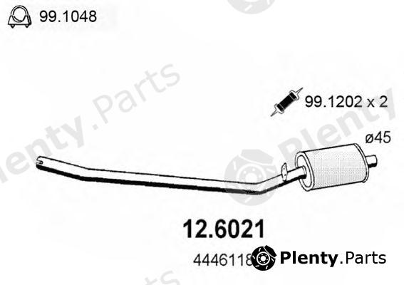  ASSO part 12.6021 (126021) Middle Silencer