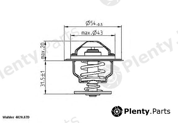  WAHLER part 4820.87D (482087D) Thermostat, coolant