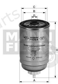  MANN-FILTER part WK842/2(10) (WK842210) Fuel filter