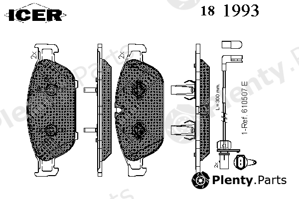  ICER part 181993 Brake Pad Set, disc brake