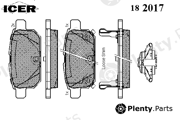  ICER part 182017 Brake Pad Set, disc brake