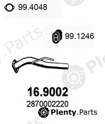  ASSO part 16.9002 (169002) Exhaust Pipe