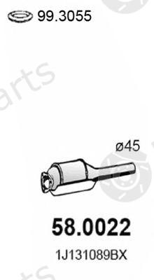  ASSO part 58.0022 (580022) Catalytic Converter
