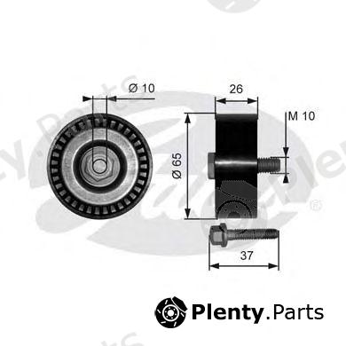  GATES part T36300 Deflection/Guide Pulley, v-ribbed belt