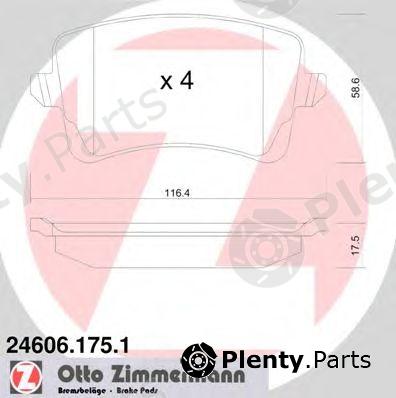  ZIMMERMANN part 24606.175.1 (246061751) Brake Pad Set, disc brake
