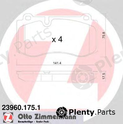  ZIMMERMANN part 23960.175.1 (239601751) Brake Pad Set, disc brake