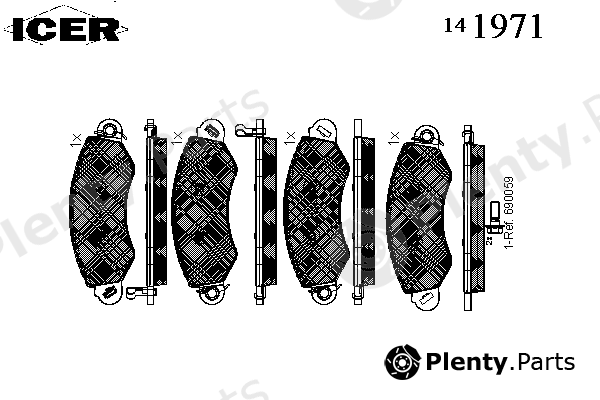  ICER part 141971 Brake Pad Set, disc brake