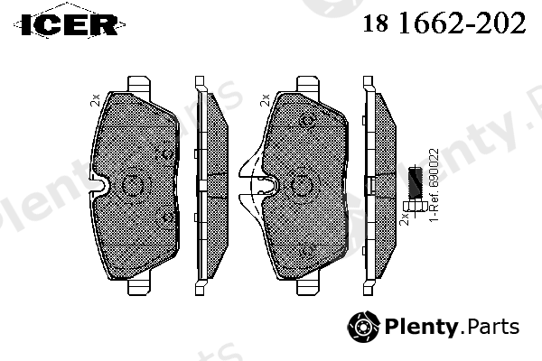  ICER part 181662202 Brake Pad Set, disc brake