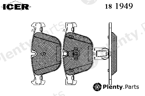  ICER part 181949 Brake Pad Set, disc brake