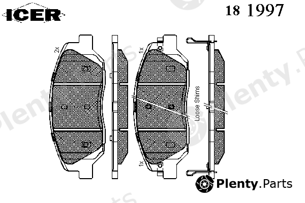  ICER part 181997 Brake Pad Set, disc brake
