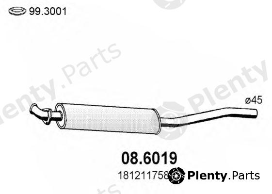  ASSO part 08.6019 (086019) Middle Silencer