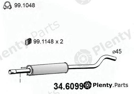  ASSO part 34.6099 (346099) Middle Silencer