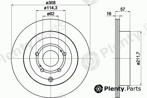  TEXTAR part 92222200 Brake Disc