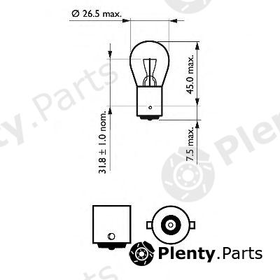  PHILIPS part 12498CP Bulb, auxiliary stop light