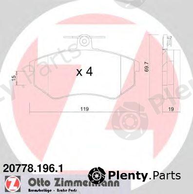  ZIMMERMANN part 20778.196.1 (207781961) Brake Pad Set, disc brake