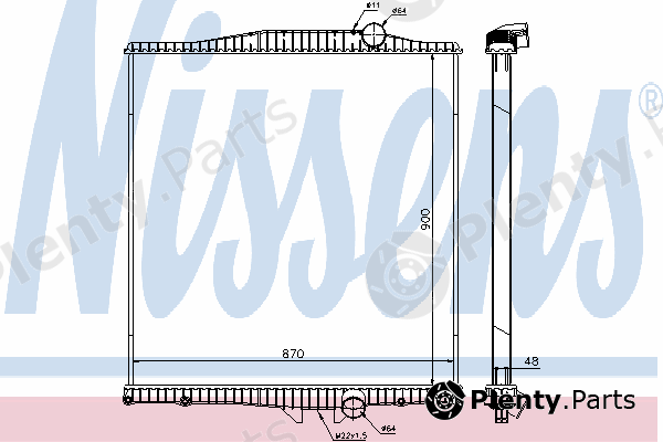  NISSENS part 654620 Radiator, engine cooling