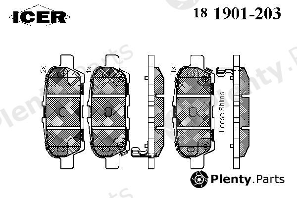  ICER part 181901-203 (181901203) Brake Pad Set, disc brake