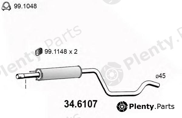  ASSO part 34.6107 (346107) Middle Silencer