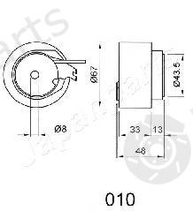  JAPANPARTS part BE-010 (BE010) Tensioner, timing belt