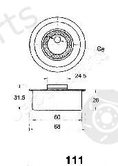  JAPANPARTS part BE-111 (BE111) Tensioner, timing belt