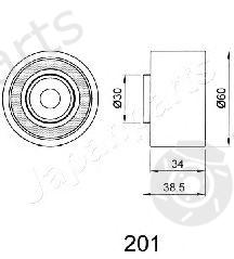  JAPANPARTS part BE-201 (BE201) Tensioner, timing belt