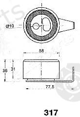  JAPANPARTS part BE-317 (BE317) Tensioner, timing belt