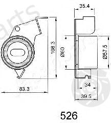  JAPANPARTS part BE-526 (BE526) Tensioner, timing belt
