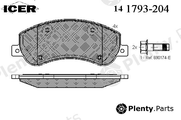  ICER part 141793-204 (141793204) Brake Pad Set, disc brake