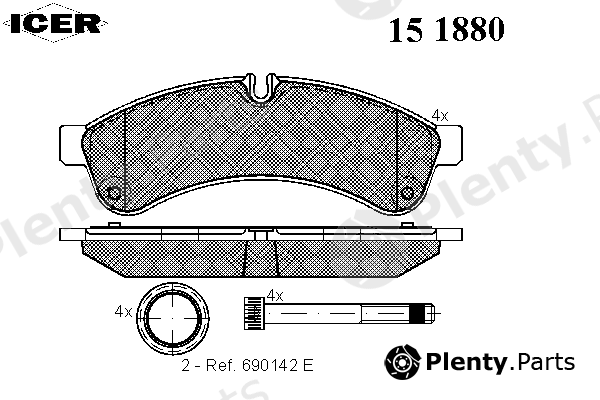  ICER part 151880 Brake Pad Set, disc brake