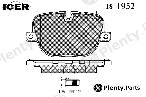  ICER part 181952 Brake Pad Set, disc brake