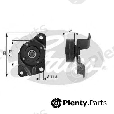  GATES part T38086 Deflection/Guide Pulley, v-ribbed belt