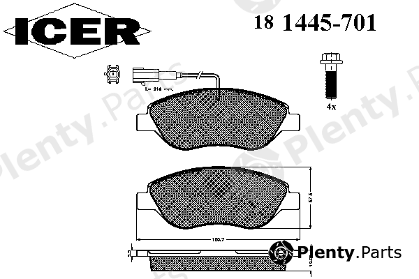  ICER part 181445-701 (181445701) Brake Pad Set, disc brake