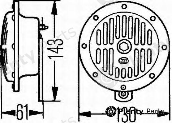  HELLA part 3CB004811-042 (3CB004811042) Air Horn