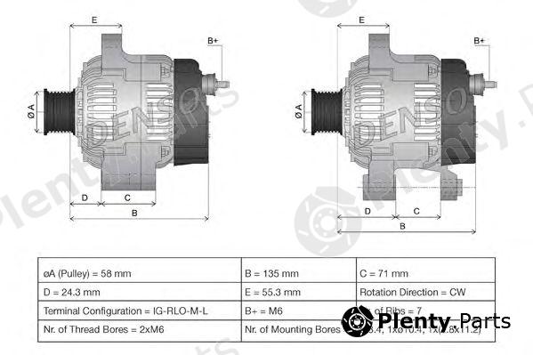  DENSO part DAN938 Alternator