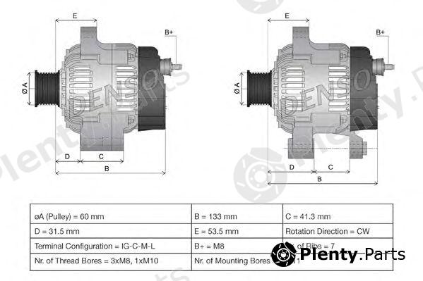  DENSO part DAN981 Alternator