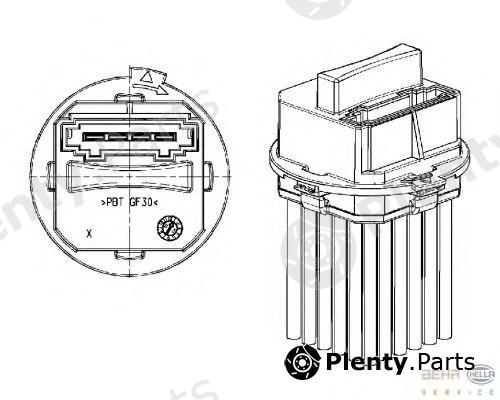  HELLA part 5DS351320-011 (5DS351320011) Regulator, passenger compartment fan