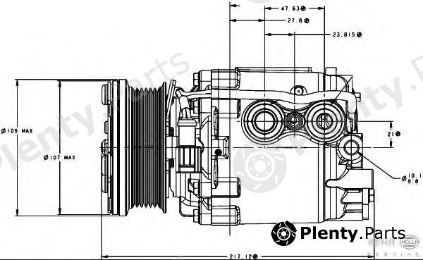  HELLA part 8FK351334-111 (8FK351334111) Compressor, air conditioning