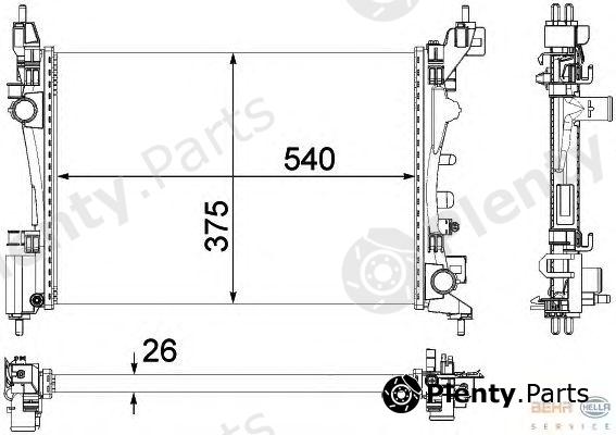  HELLA part 8MK376756-321 (8MK376756321) Radiator, engine cooling