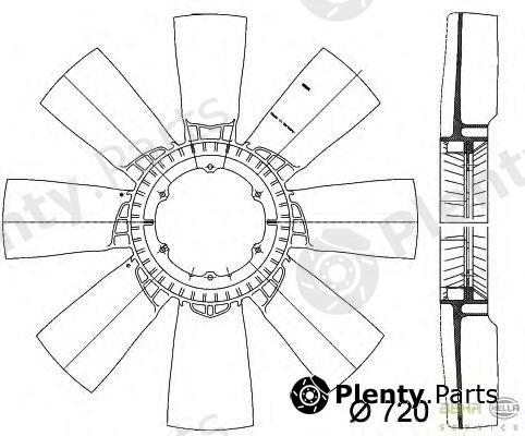  HELLA part 8MV376757-421 (8MV376757421) Fan Wheel, engine cooling