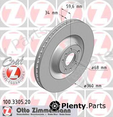  ZIMMERMANN part 100330520 Brake Disc