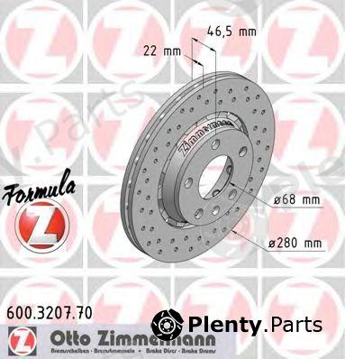  ZIMMERMANN part 600.3207.70 (600320770) Brake Disc