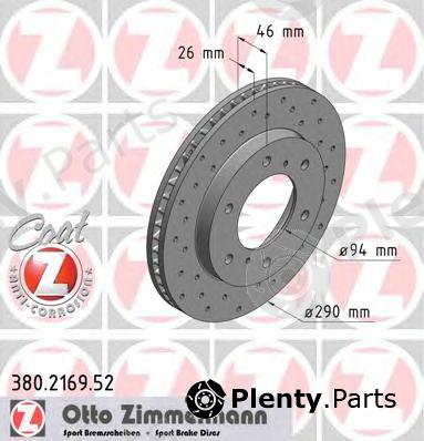  ZIMMERMANN part 380.2169.52 (380216952) Brake Disc